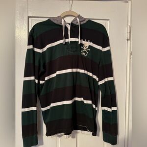 Polo Ralph Lauren Ruby Hoodie Green White Black Striped